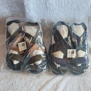 Muk Luks Black and Brown Sandals